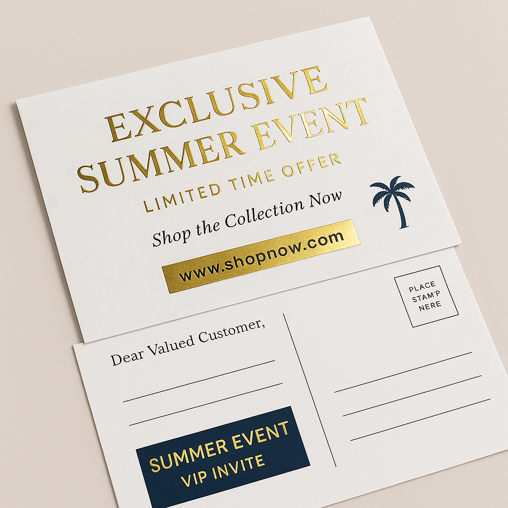 Foil Postcards - Luxury Shine with Metallic Accents | Printown Imaging